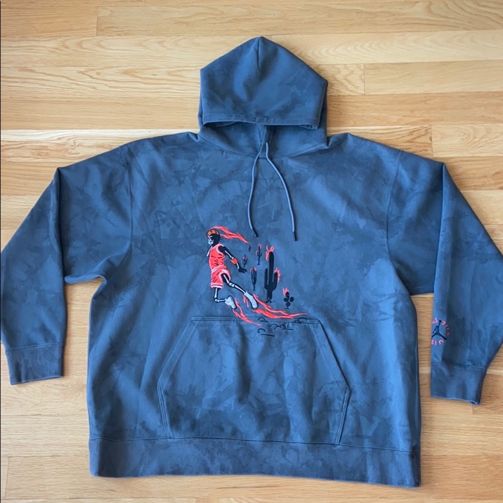 Travis Scott x Jordan Washed Suede Grey Hoodie